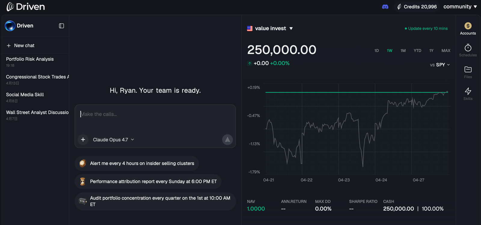 A redesigned Chat, plus multi-account portfolios