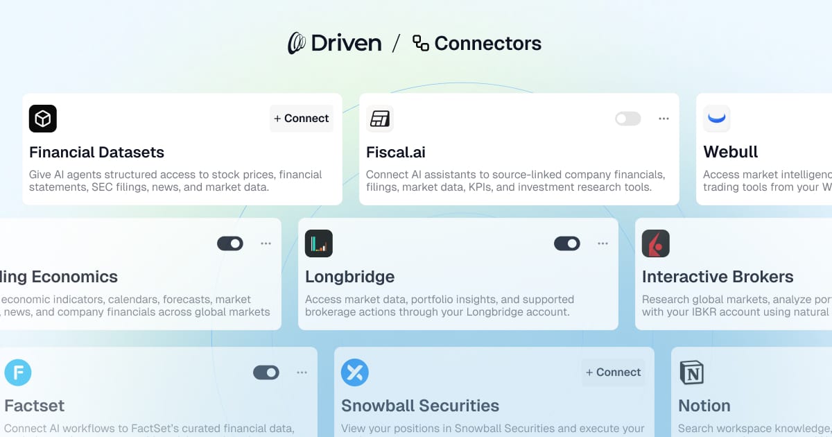 Driven Connectors, Now Available to Everyone